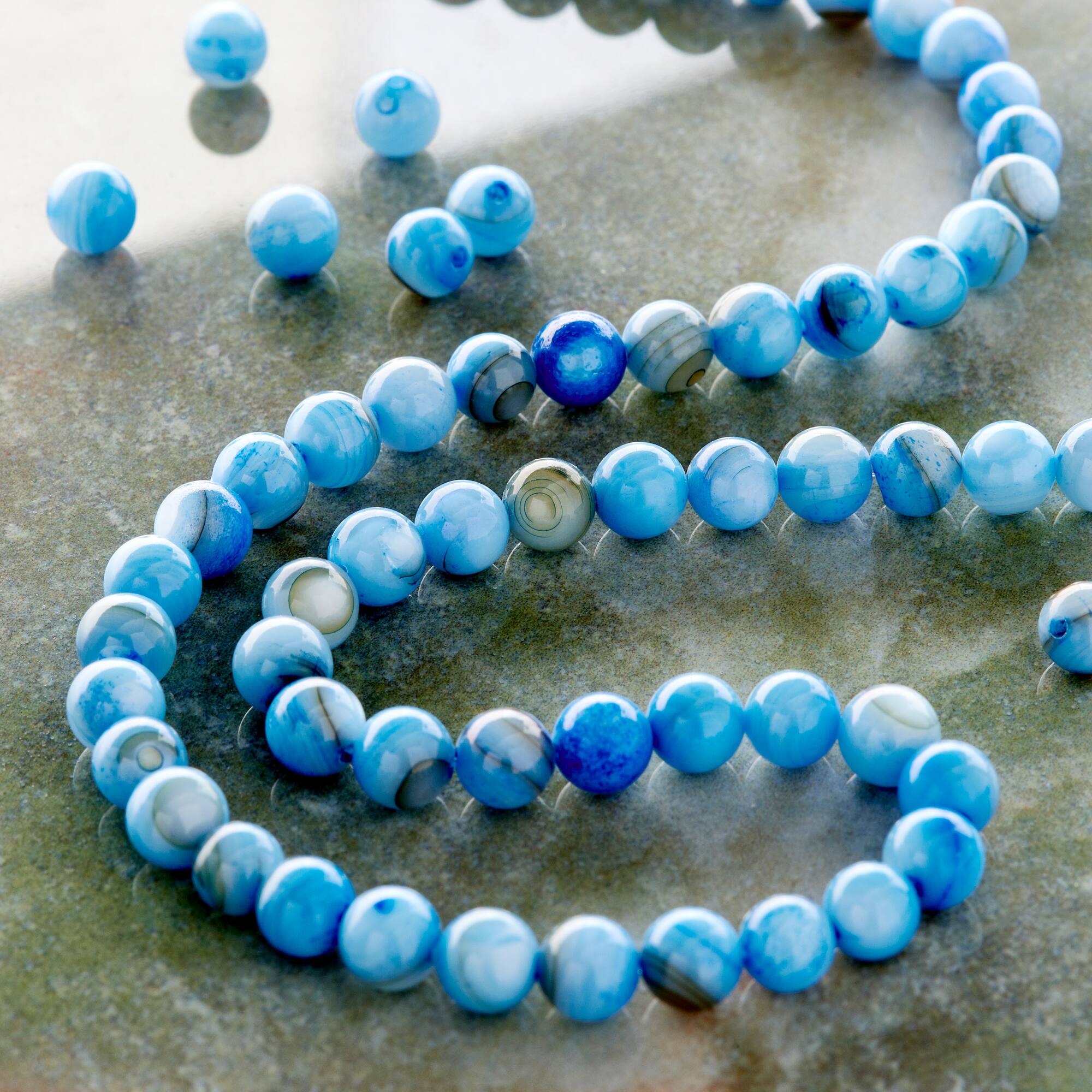 Light Sapphire Shell Round Beads, 6mm by Bead Landing™